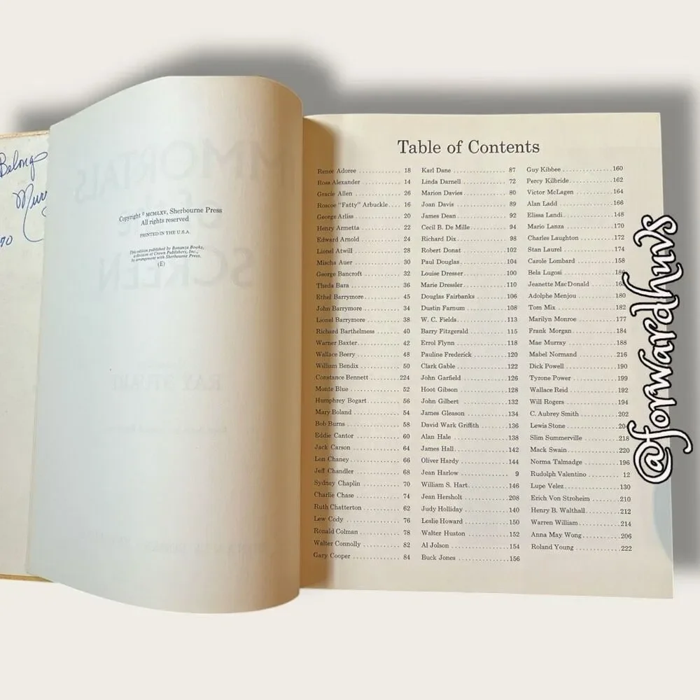 Immortals of the Screen by Ray Stuart without Dust Jacket